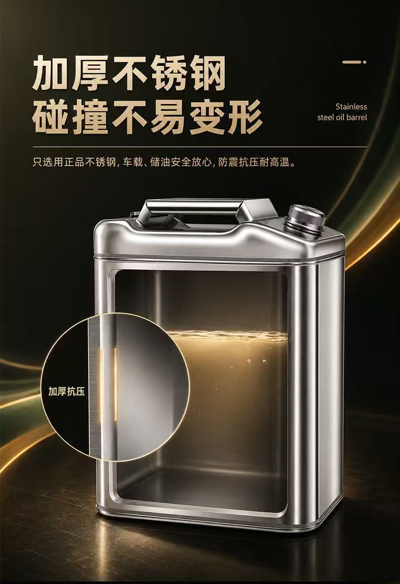 Thickened 201/304 stainless steel oil drum, gasoline drum, 30L, 20L, 10L diesel drum, refueling drum, gasoline-specific drum