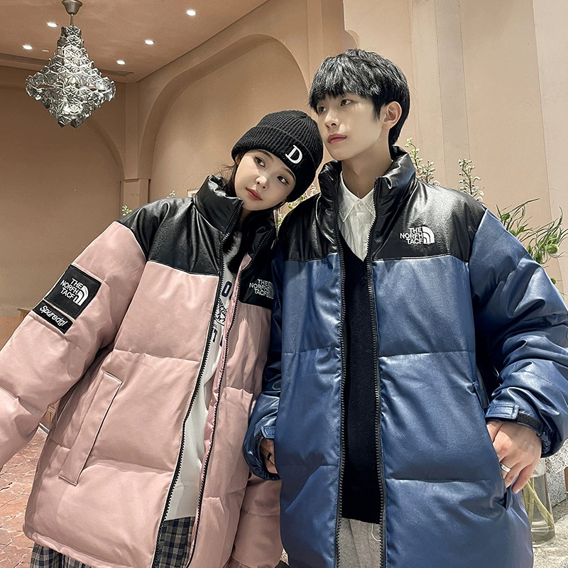 Трансграничная оптовая продажа, Гонконг, мужская свободная студенческая пуховая куртка большого размера, модная зимняя утолщенная красивая кожаная пуховая куртка, куртка для пар