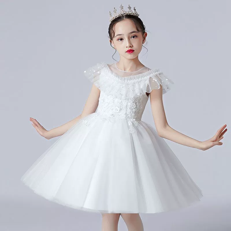 Платья для девочек, летние платья для девочек, элегантные цветочные платья для девочек, свадебные ведущие, одежда для выступлений на фортепиано, пышные марлевые детские платья принцессы.