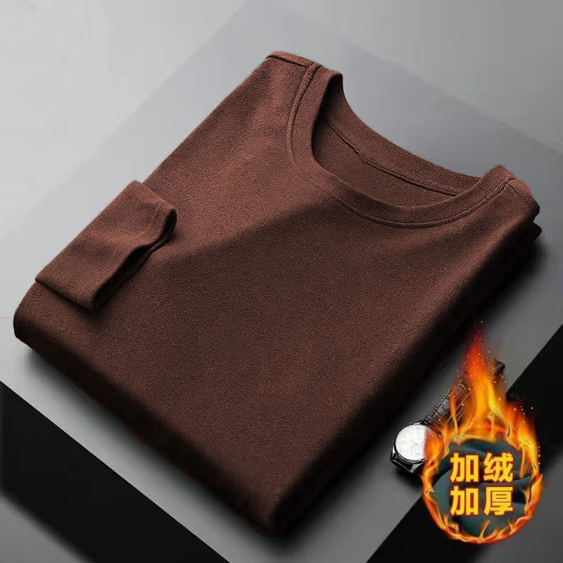 Thickened half-high neck for boys in autumn and winter new Degas velvet warm bottoming shirt with long-sleeved T-shirt loose top