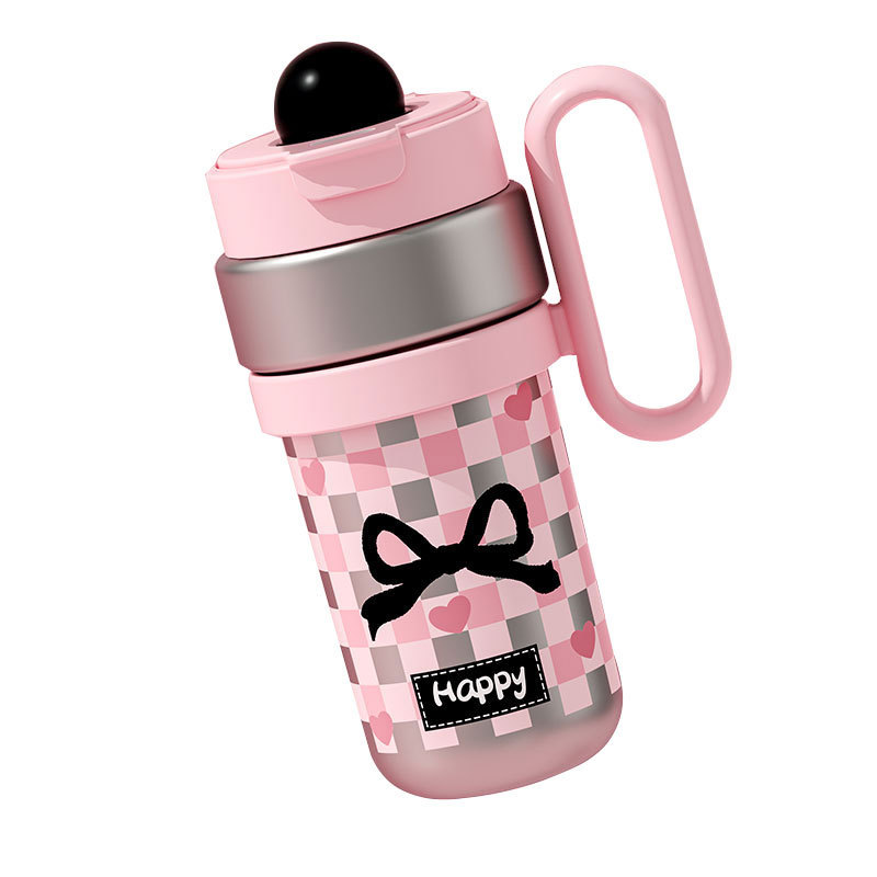 Verano de alto valor facial con mango de paja taza de hielo de gran capacidad hermosa taza de agua aislante de calor de alta calidad para niñas taza de bebida doble
