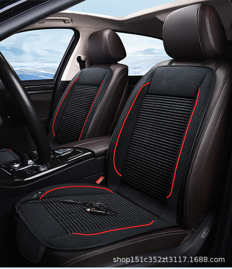Car ventilation cushion with fan cooling cooling ice silk cooling cushion breathable truck backrest massage blowing seat cushion