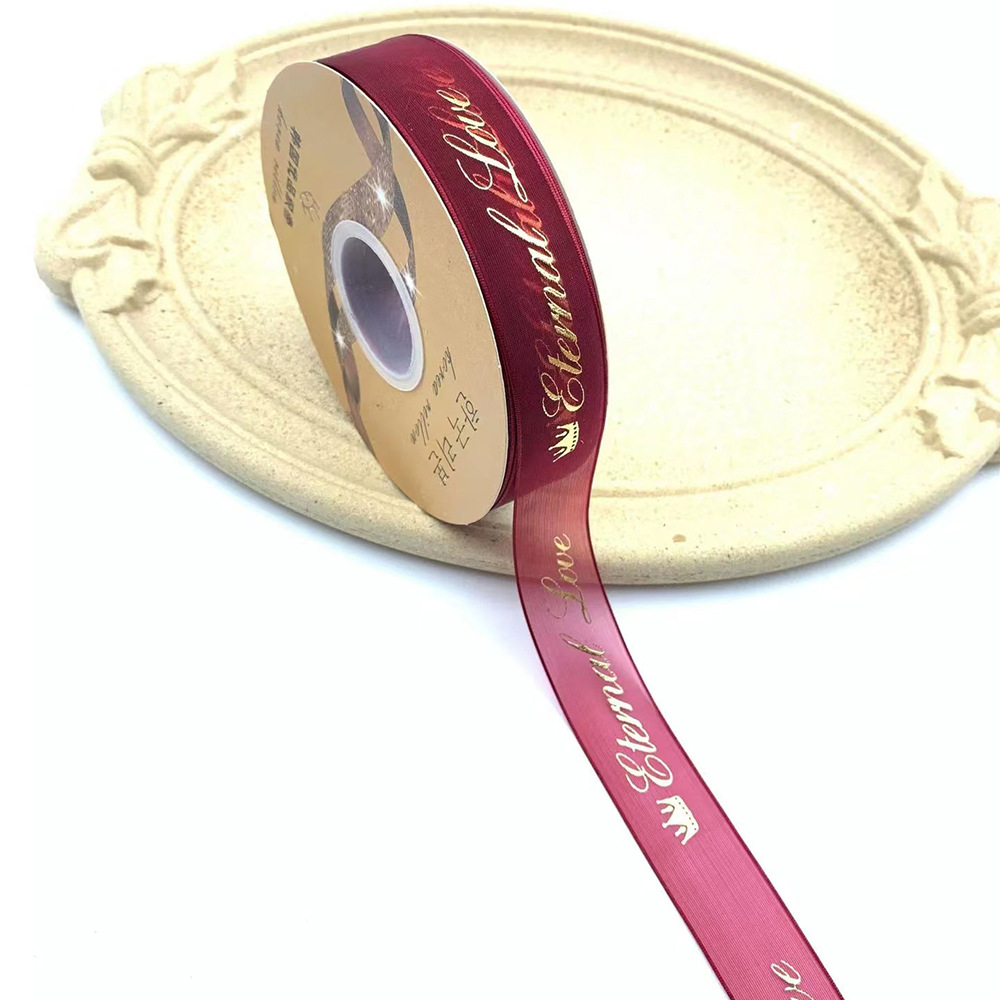 2,5 hilo transparente dorado Cinta vino rojo estrella de cinco puntas hilo de nieve cinta Barra soporte hecho a mano DIY cinta de embalaje al por mayor