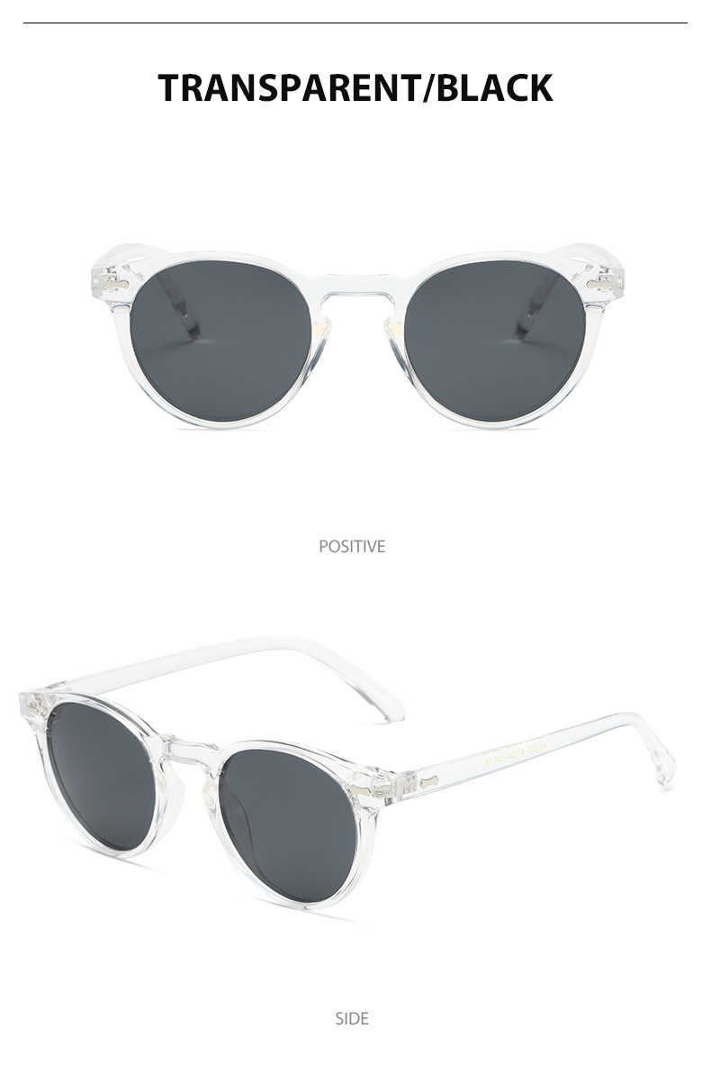 Retro Simple Style Solid Color Tac Round Frame Full Frame Men's Sunglasses display picture 18