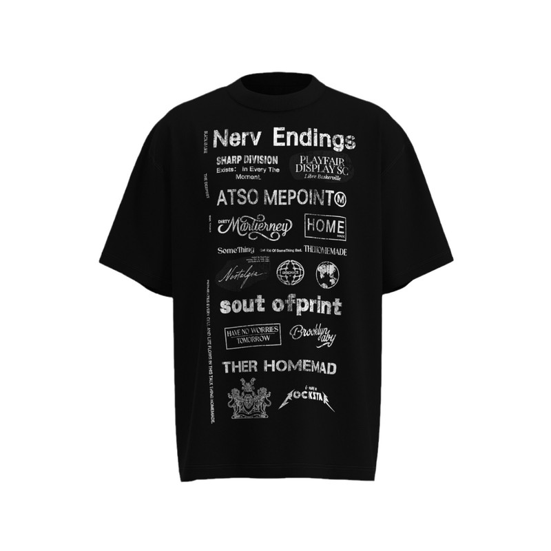 Eon Modish 2025夏新品アメリカンレトロストリートアルファベットプリントゆるい重工半袖tシャツ|undefined