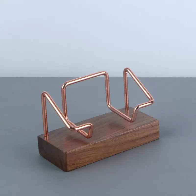 黑胡桃木名片立台名片座高档前台商务卡片展示名片架子收纳盒摆台