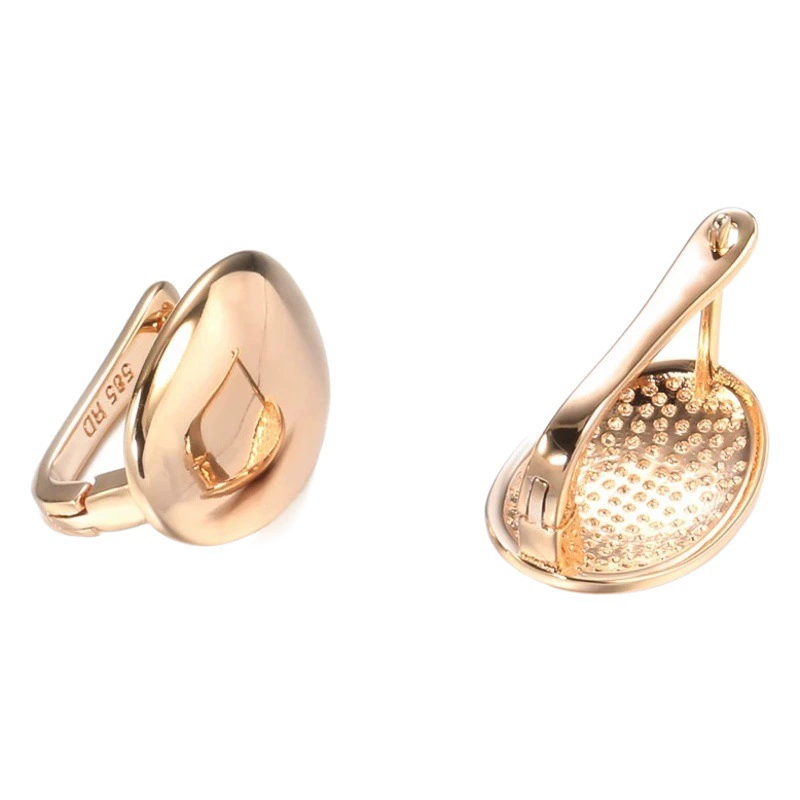 Европейская и американская модная Личность Корейская версия маленькой пряжки для ушей Овальные гладкие серьги с темпераментом из розового золота, трансграничные аксессуары оптом