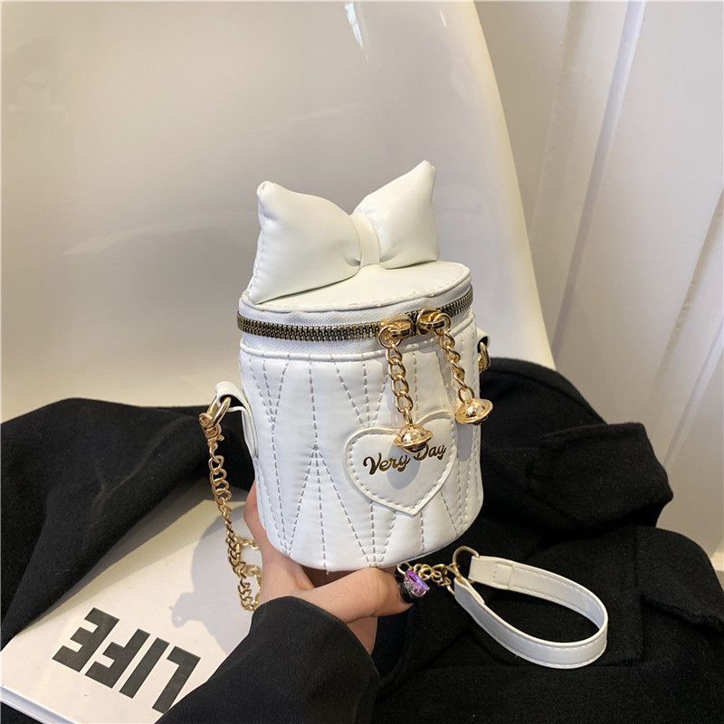 Coreano ins lindos bolsos de chicas 2024 nuevo arco cadena bolso de cubo de diamante estilo extranjero bolso de mochila