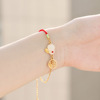 Accessory, red rope bracelet, birthday charm, Chinese adjustable rabbit, wholesale