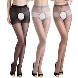 2025夏款开档丝袜女薄款免脱连裤袜透明情趣丝袜诱惑紧身手撕丝袜