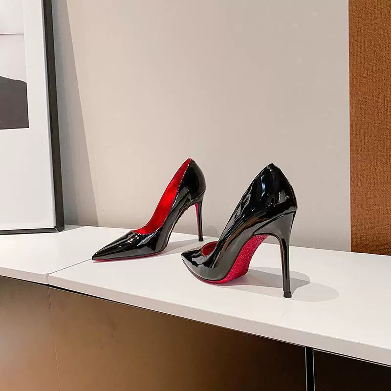 Страз Royal Sister High Back 2024 весна и лето новые красные черные заостренные туфли