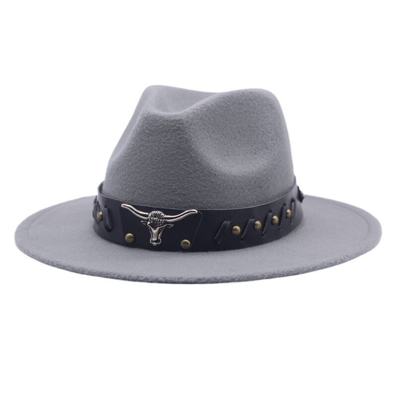 Cappello da cowboy spagnolo unisex Cappello a cilindro jazz erboso con tesa piatta e tesa larga per uomo e donna_voghion.com