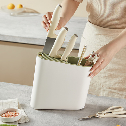 Knife rack storage rack kitchen supplies chopsticks knives kitchen knife storage rack chopstick cage integrated countertop knife storage wholesale