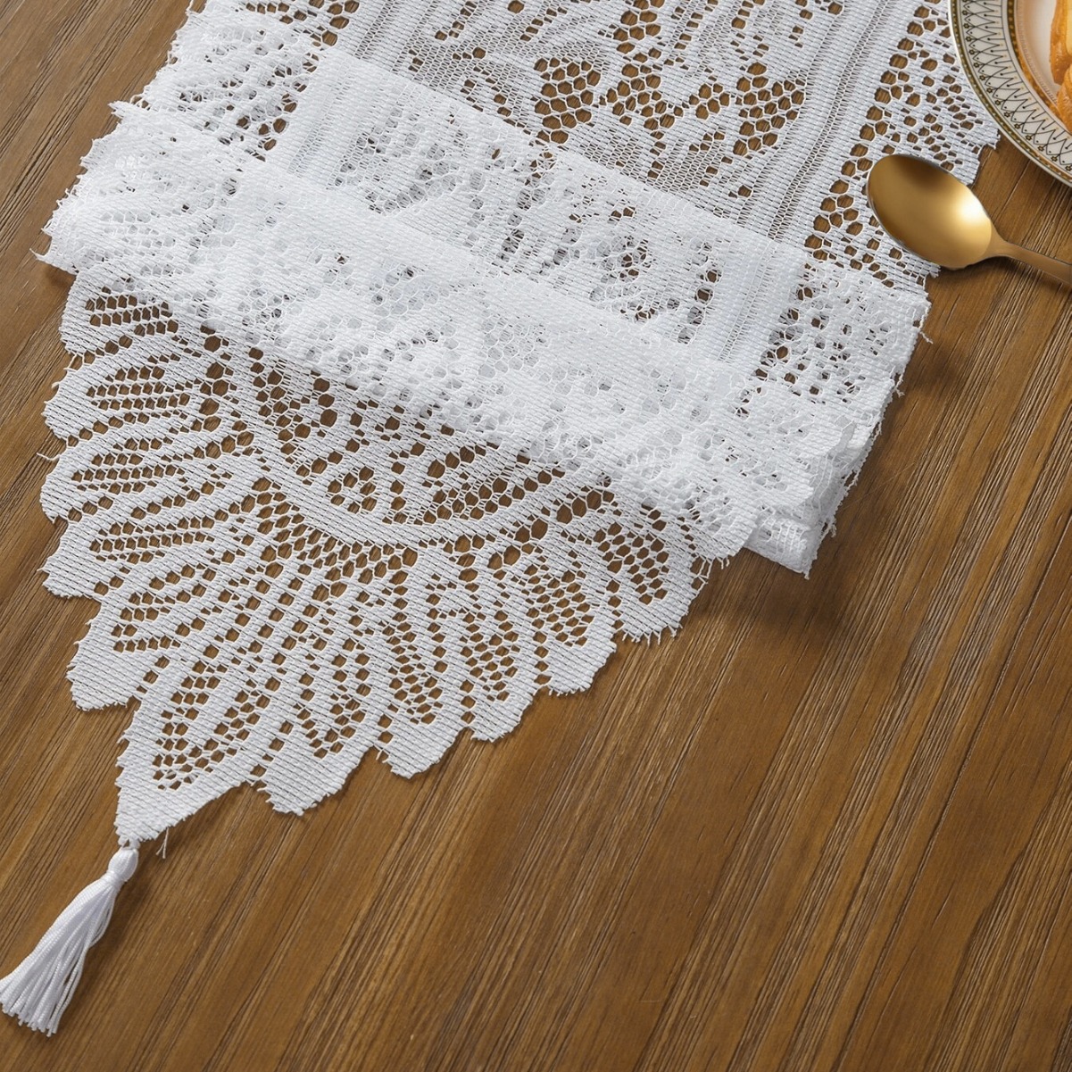 Transfronterizos nuevos bordes de encaje tabla bandera de decoración doméstica tabla de comedor tabla bandera decoración fábrica directa al por mayor