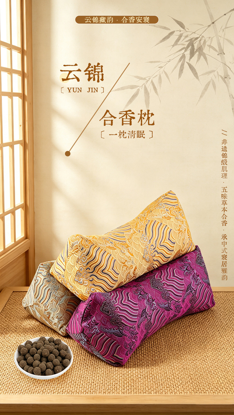 Chinese Mugwort Herbal Neck Pillow He Jing Pillow Aromatic Support Pillow for Sleep and Office Rest overview