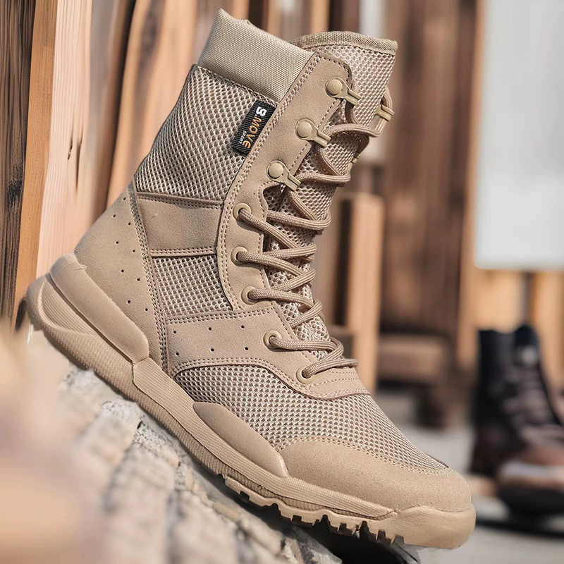 Летние легкие дышащие армейские ботинки с высоким берцем, мужские ботинки для спецназа 511 на открытом воздухе, сетчатые армейские фанаты CQB