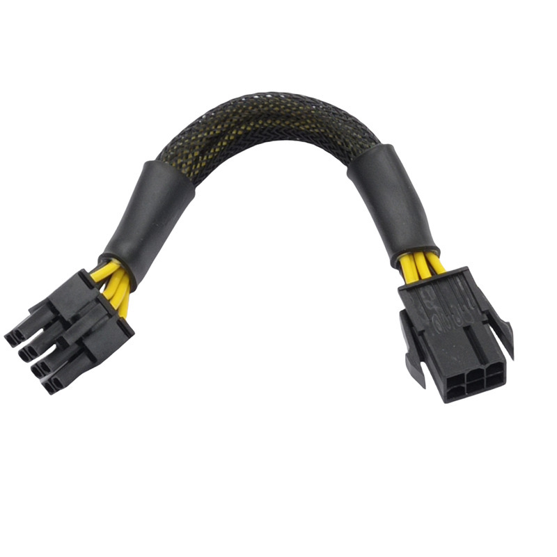 Graphics Card 6P Female to Cpu 8P Power Cord 6-Pin to 8-Pin Motherboard Extension Cable 6P to 8P Cpu Power Supply Cable