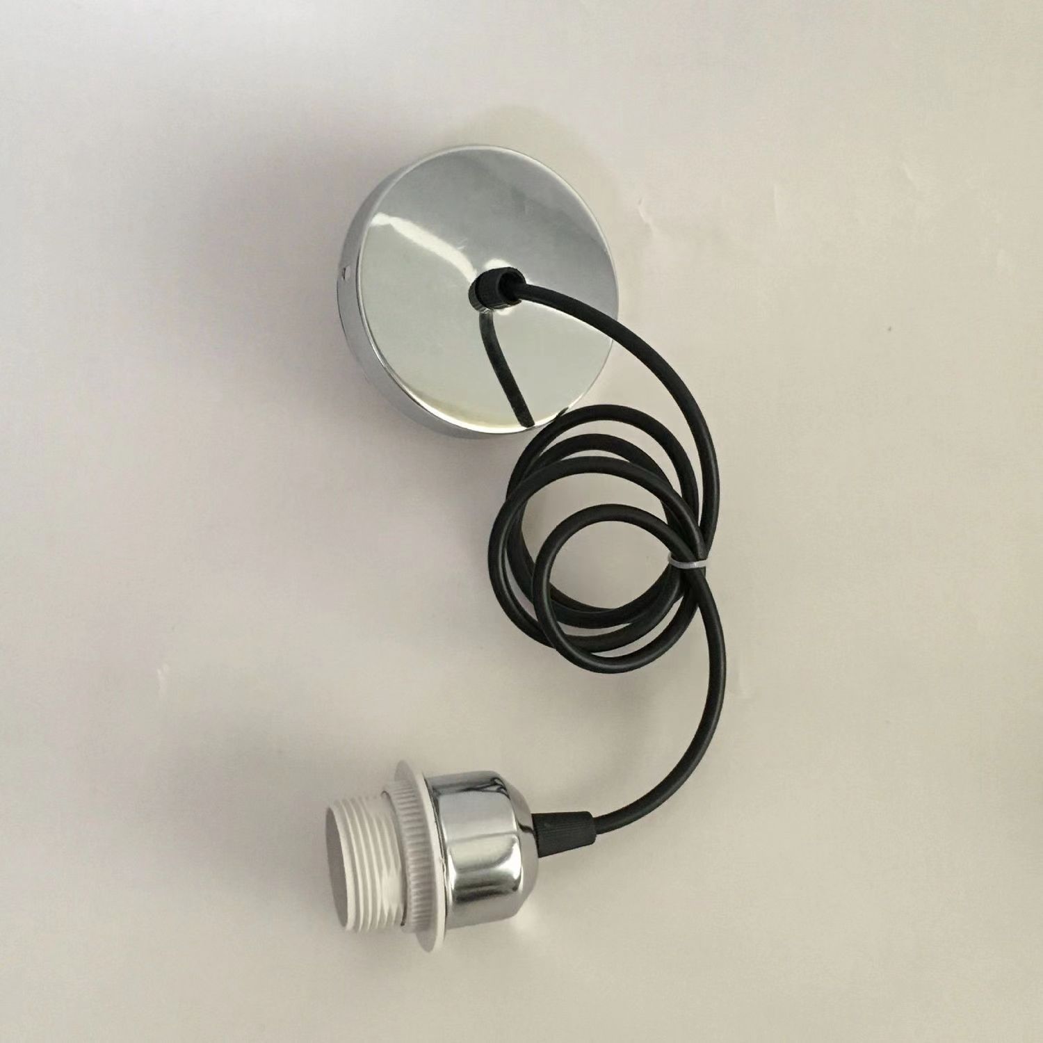 Fabricante al por mayor E27 diente completo con cable de 1 metro portalámparas portalámparas lámparas de iluminación portalámparas LED con placa de techo accesorios para lámparas de araña