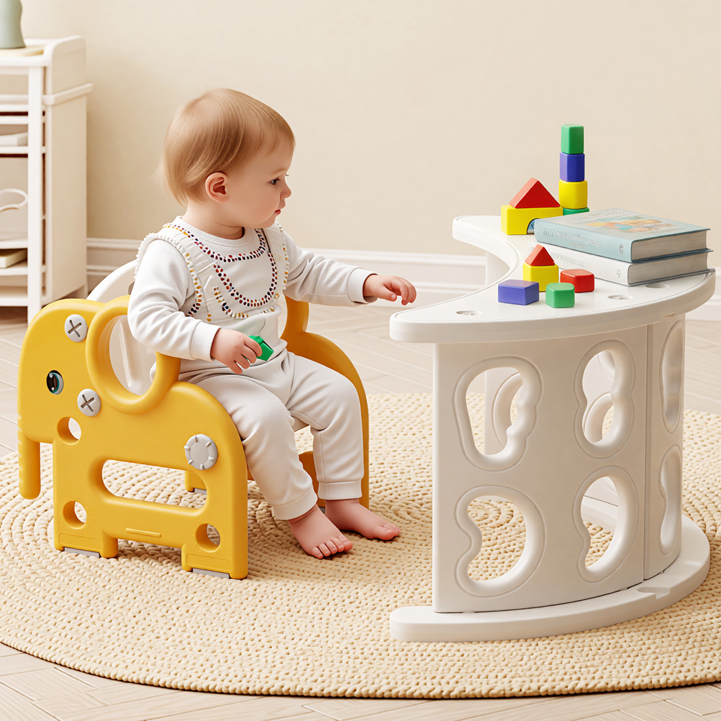 Silla para niños con respaldo de plástico para niños pequeños lindos antideslizantes caseros pequeños asientos de asiento para bebés image 4