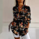 Independent Station Explosions Women's Summer Shirt New European and American Trend Seven Sleeve Shirt Animal Pattern Printed 3D Shirt