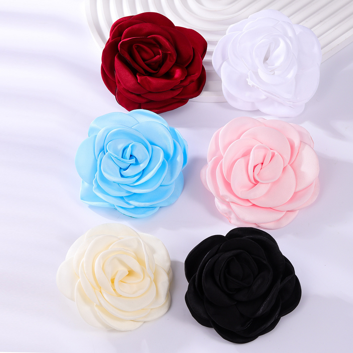 Kamelien Brosche Für Damen Handgefertigte Blumen Anstecknadel_voghion.com