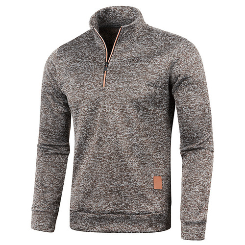 Men's Zipper Knit Sweater Sleeve Thin Fleece Style Trendy Top Sweater Outerwear Plus Size Men