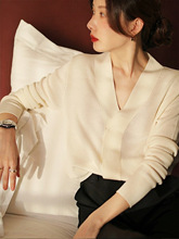 金涯服装厂/2025秋冬羊毛针织开衫外套女早秋新款叠穿打底上衣