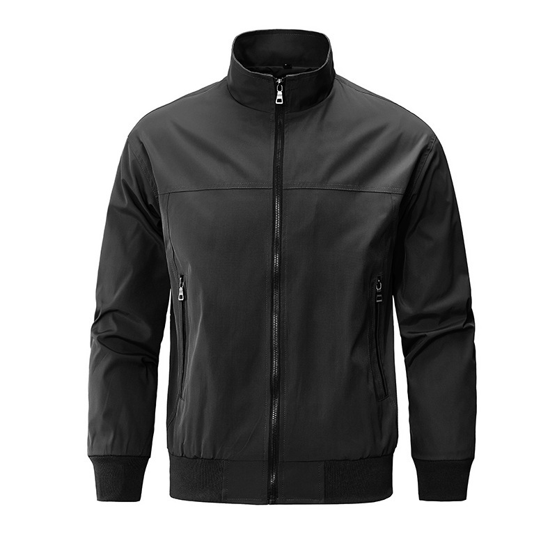 Cross-border wholesale: Business-style plain casual stand-collar jacket for middle-aged and elderly men, warm and simple, versatile Cross-border wholesale: Business-style plain casual stand-collar jacket for middle-aged and elderly men, warm and simple, versatile