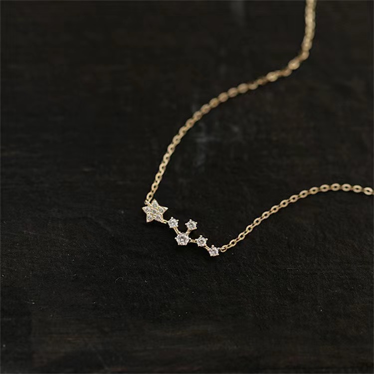 Zircon Inlay Material Necklace Classification 925 Sterling Silver Zircon Cable Chain Inlay Star Necklace