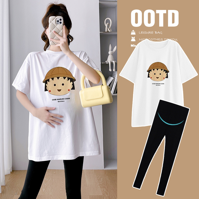Plus Size Maternity Tops Xiaowanzi Sweet Age-Reducing Printed Summer Two-Piece Suit Thin Outer Wear Loose Confinement Clothes Plus Size Maternity Tops Xiaowanzi Sweet Age-Reducing Printed Summer Two-Piece Suit Thin Outer Wear Loose Confinement Clothes