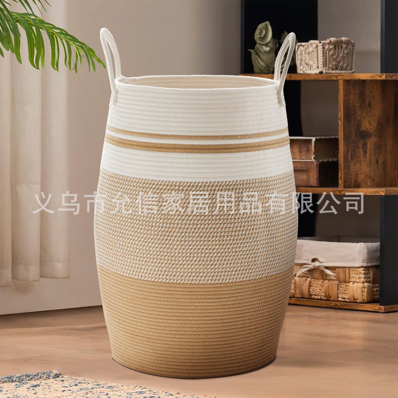 Cesta cuerda algodón ropa sucia organizador lavandería almacenamiento