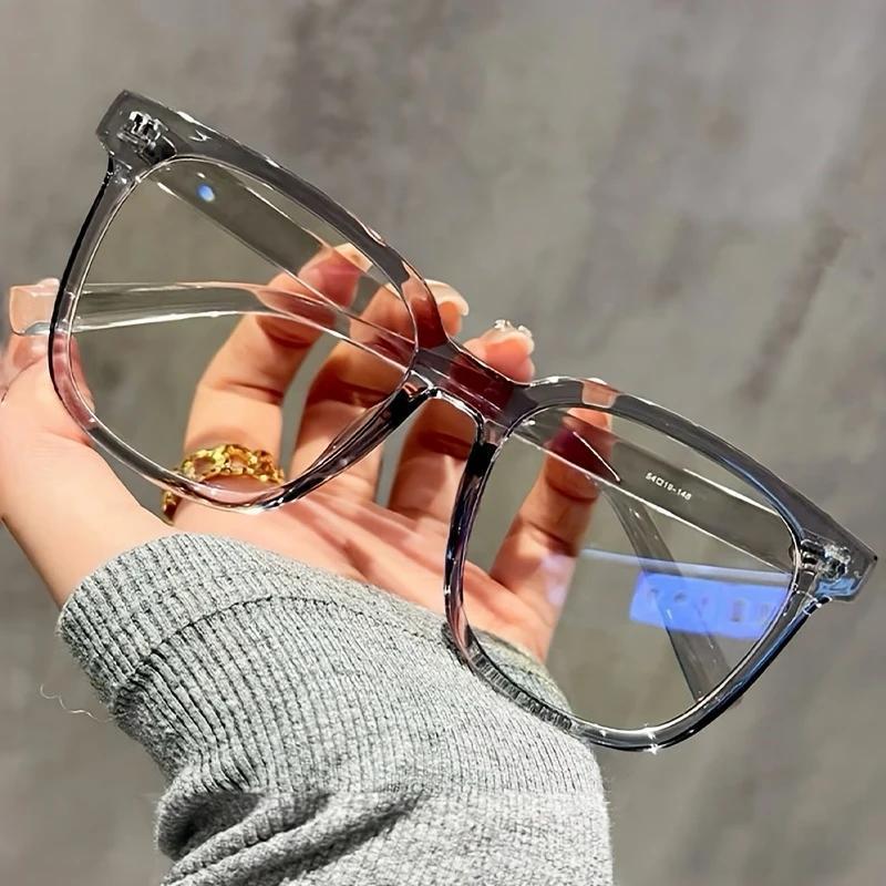 女性用の新しいクロスボーダーメガネフレーム、日本と韓国版の無地のライスネイルフラットメガネ、小顔を示す男性用のレトロな文学メガネフレーム|undefined