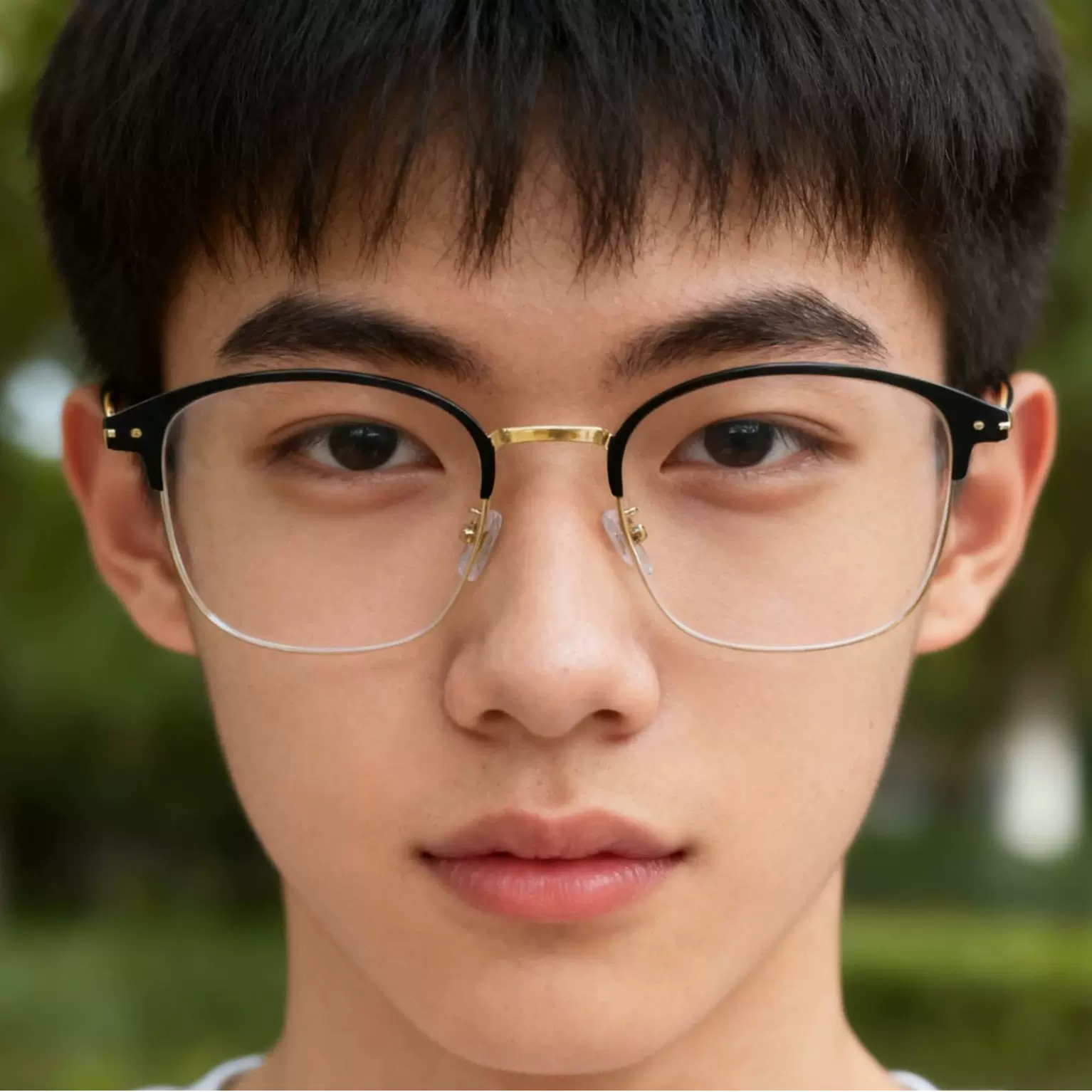 感光变色光学眼镜1924致光变色时尚超轻金属大框平光镜厂家直销