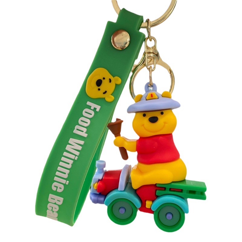 Deportes de dibujos animados Pooh oso llavero fitness Pooh coche bolsa muñeca máquina regalo al por mayor