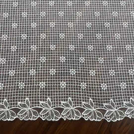 格子刺绣打底蕾丝棉线刺绣布料网红网纱刺绣面料刺绣网纱刺绣面料