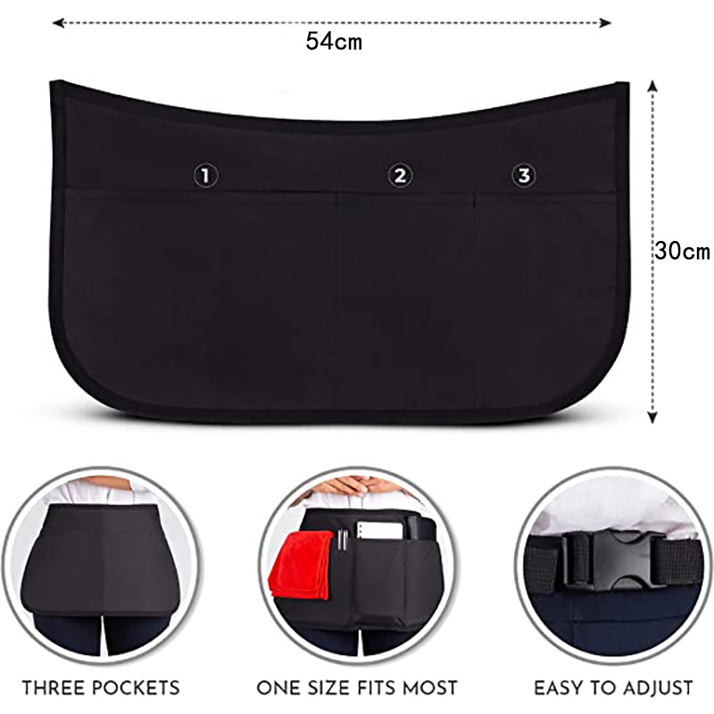 Delantal de tela Oxford transfronteriza impermeable Bistro camarero restaurante camarera ropa de trabajo medio delantal al por mayor