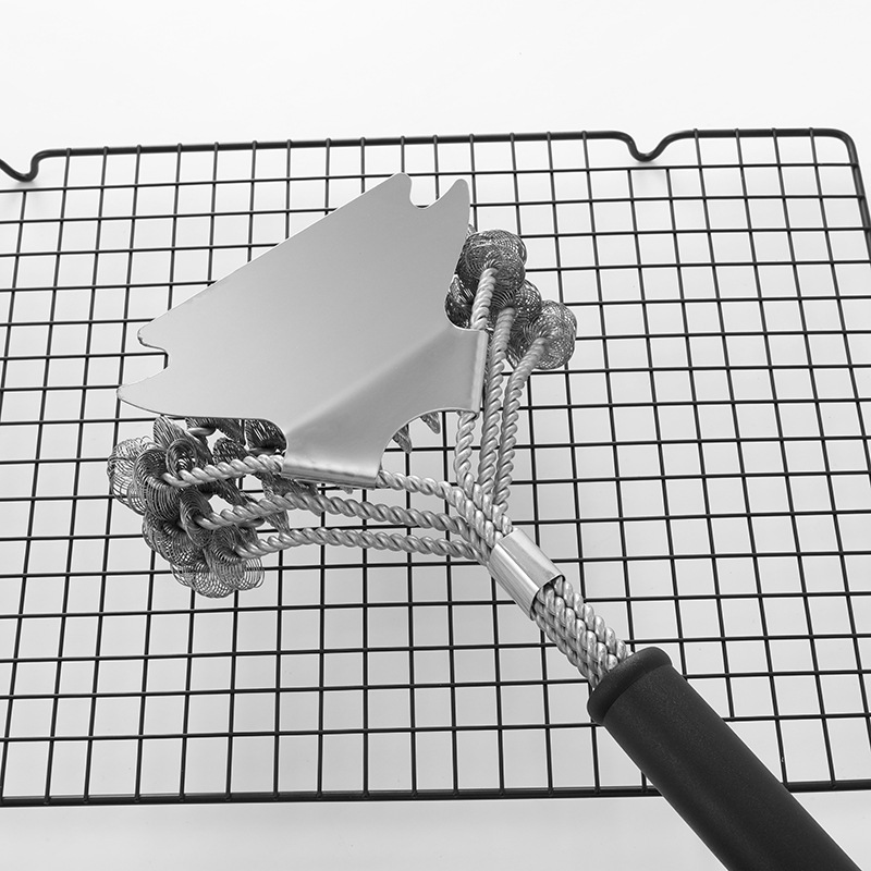 BBQ red de barbacoa transfronteriza cepillo de limpieza cepillo de alambre de acero inoxidable limpieza parrilla de barbacoa cepillo de acero herramienta de barbacoa