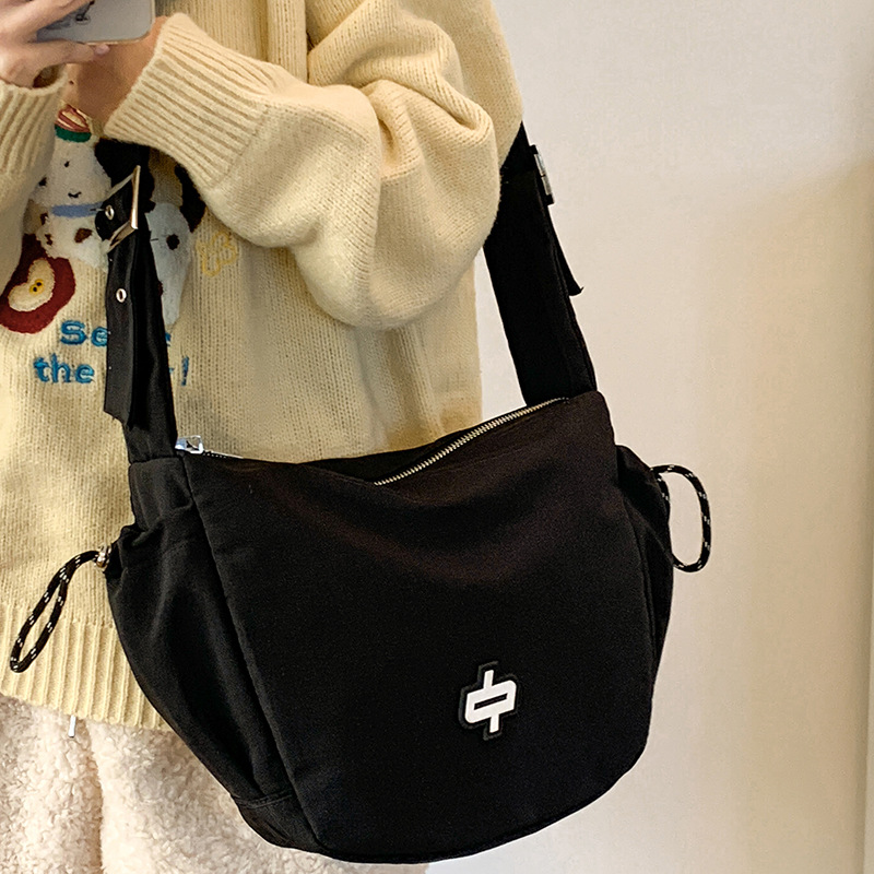 New Zipper Bag Ultra-Light Large Capacity Crossbody Casual Versatile Men's Shoulder Bag Dumpling Bag Women's Commuter Bag - Thumbnail 6