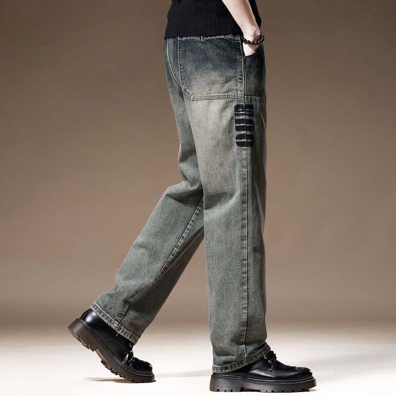 Classic American High Street Retro Jeans for Men 2025 Summer and Autum New Loose Straight Washed Casual Pants Classic American High Street Retro Jeans for Men 2025 Summer and Autum New Loose Straight Washed Casual Pants