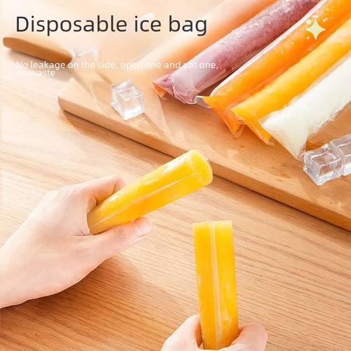 Single-use popsicle bag, food-grade crushed ice bag, self-sealing transparent popsicle bag, popsicle bag manufacturer