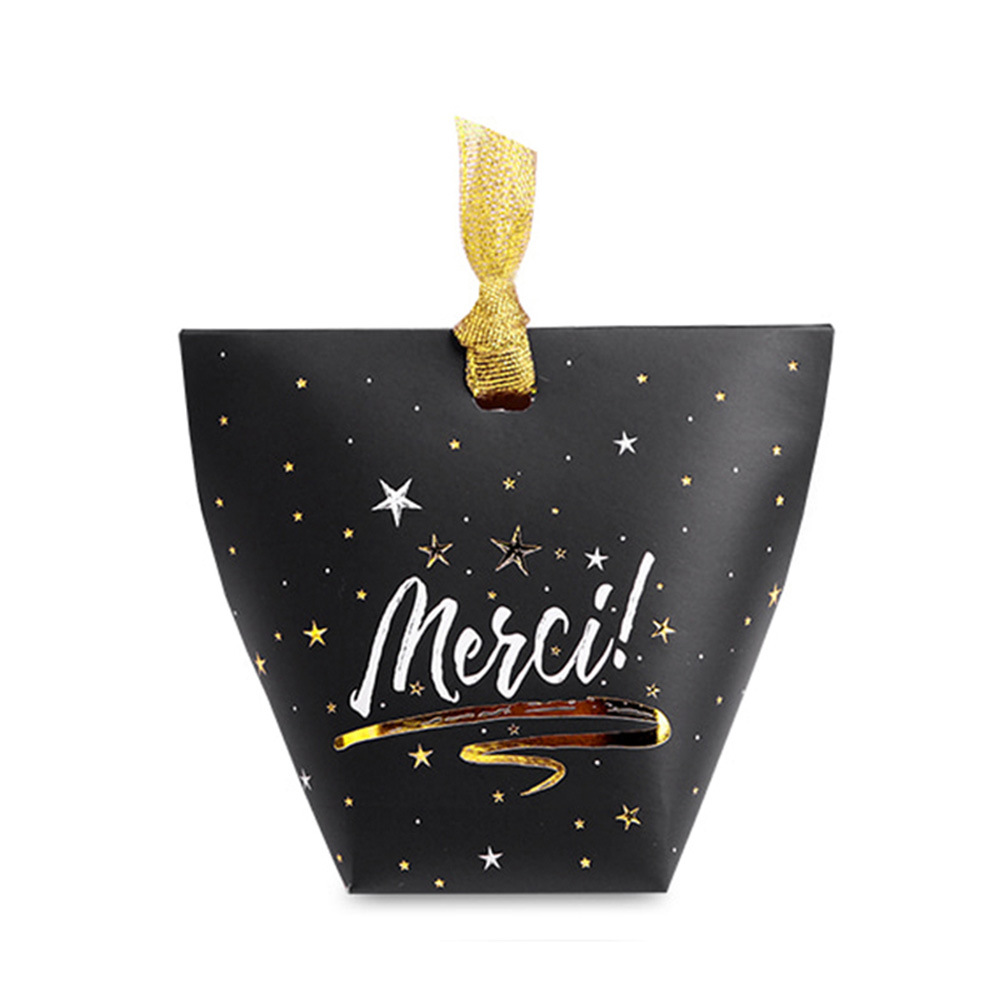 Navidad tarjeta blanca impresión en blanco y negro caja de regalo pequeña caja de regalo dulces caja de papel plegable caja de regalo pequeño paquete