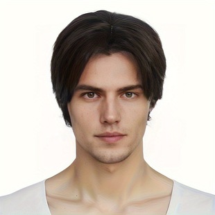 Temu cross-border e-commerce supply Wig Men's mid-length short hair wigs new foreign trade chemical fiber wig one-piece delivery