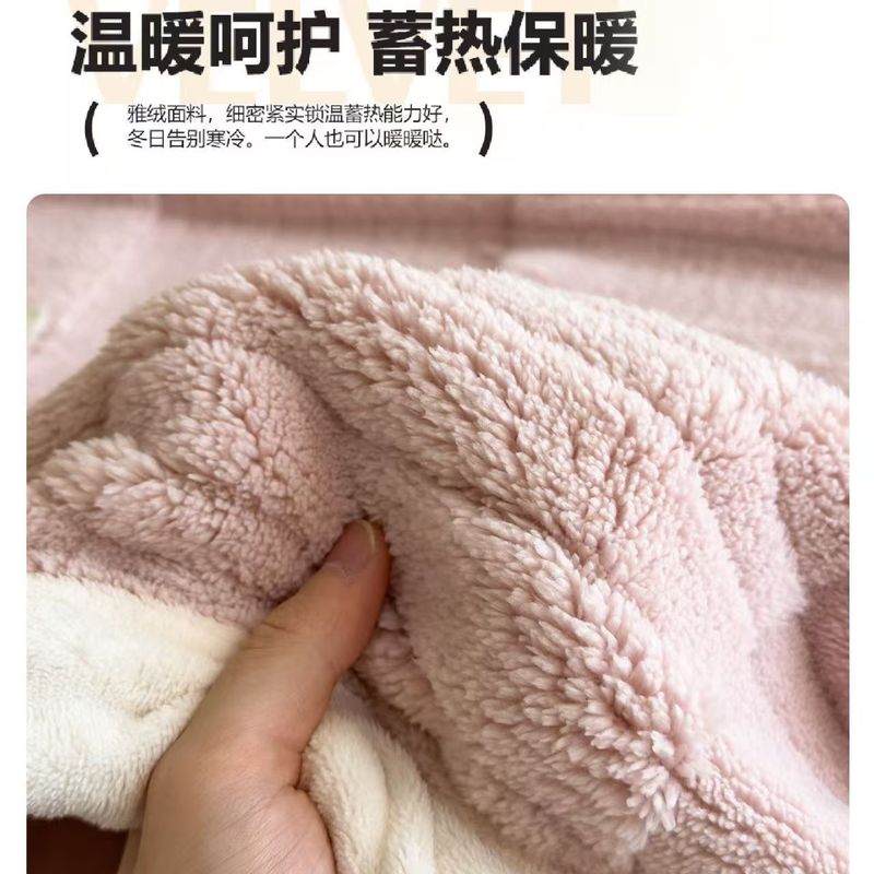 牛奶绒毛毯办公室午睡盖毯双面毯加绒雅绒秋冬单人双人床上用毯子|undefined