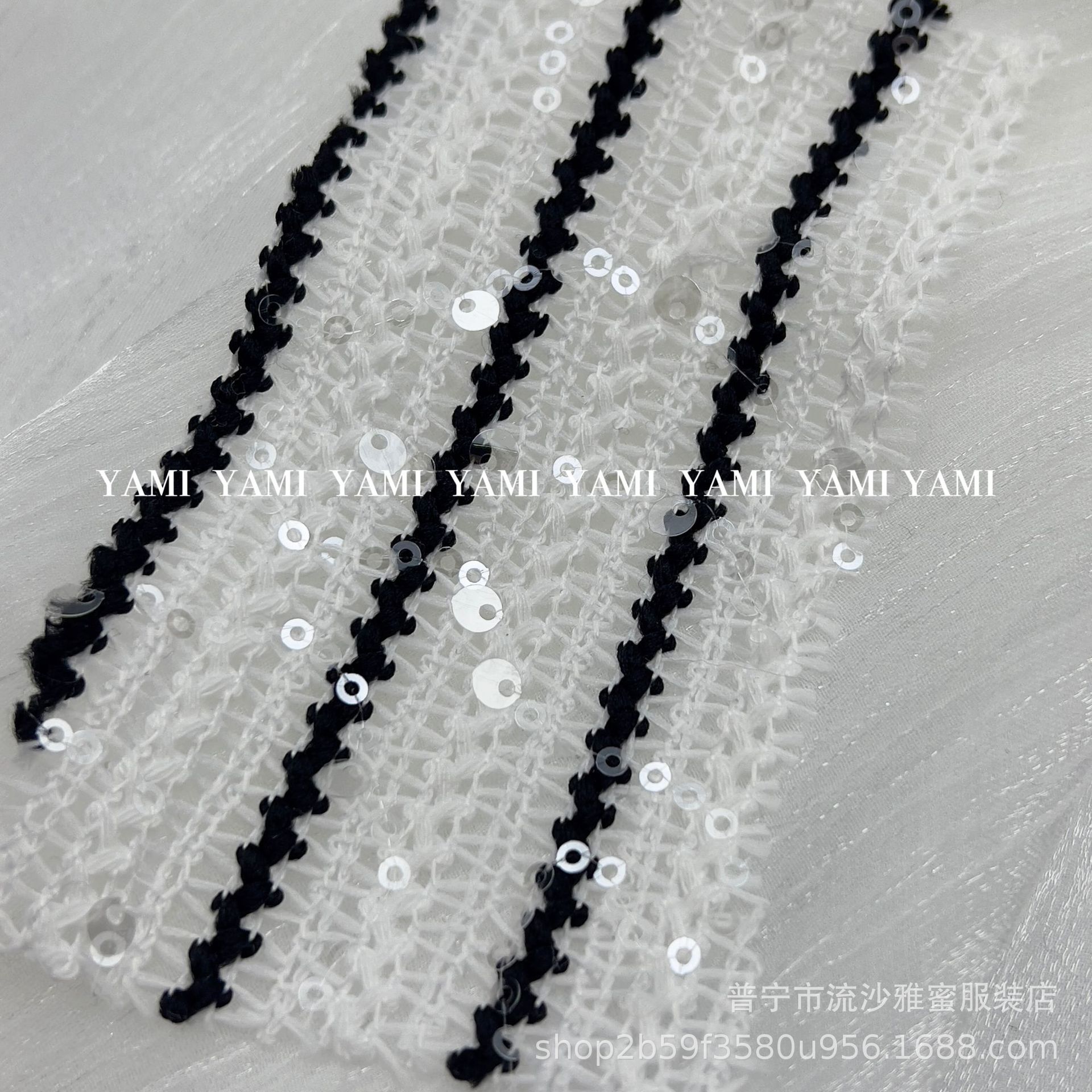 Tejido de poliéster blanco y negro diafragma de encaje de doble color sin balas tela de mesa china maleta material de vestido