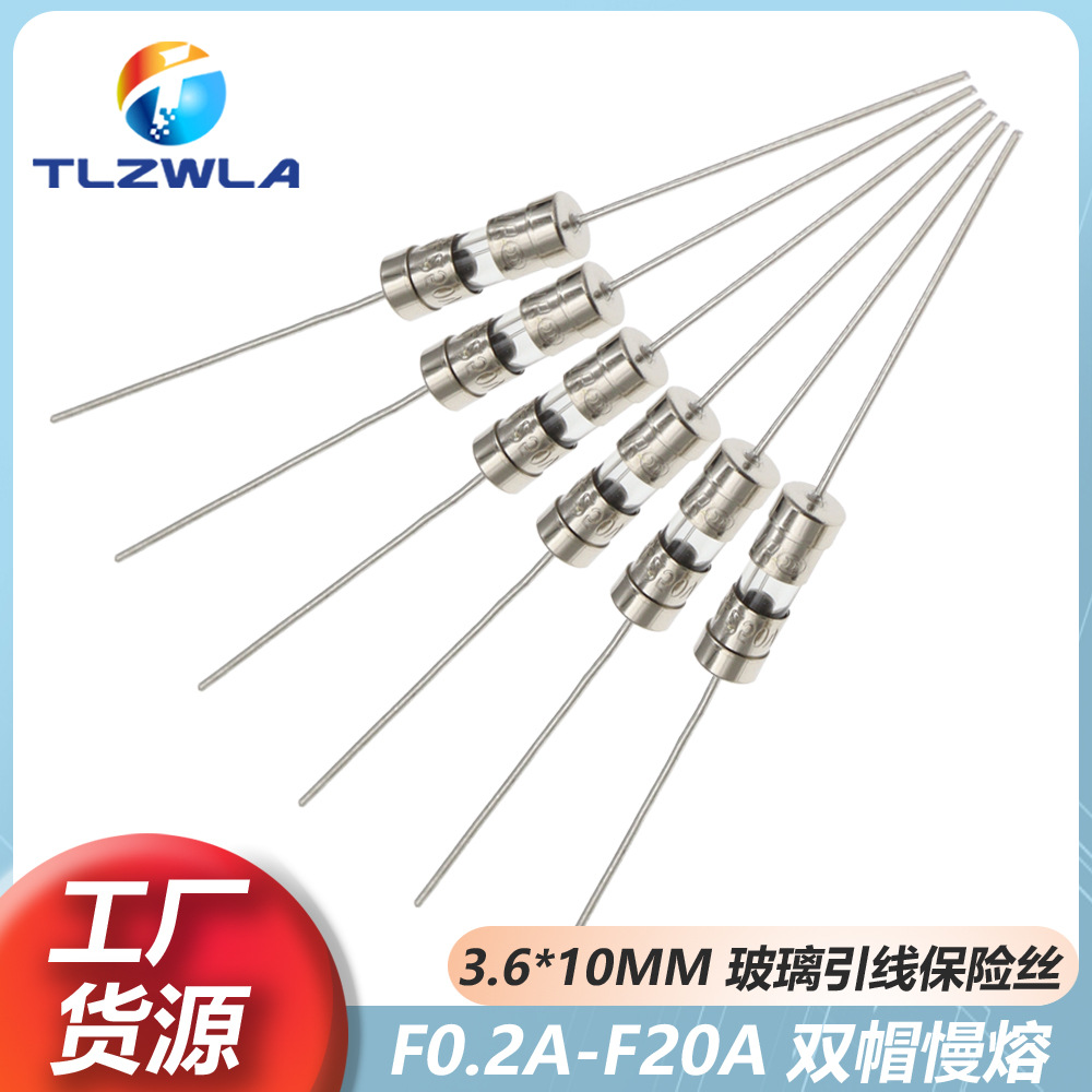 带引脚保险丝管双帽3.6X10快熔断器250V0.5A 1A1.5A2A3A5A 10A15