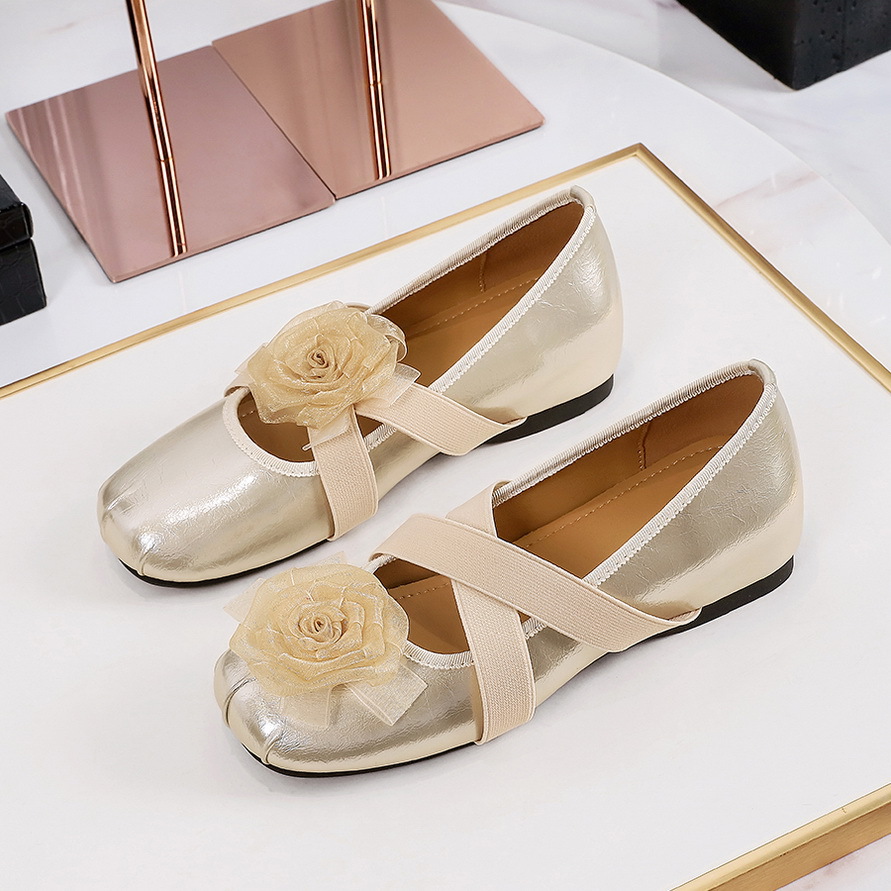 836-10 Camellia Flower Vintage Round-Toe Mary Jane Women's Flat Cross Elastic Strap Soft Sole Height-Increasing Single_vogvips.com