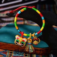 Фестиваль драконьих лодок, красочное веревочное ожерелье, детское подвесное ожерелье с кисточками в виде тигра, сумка-саше в этническом стиле, вышитый браслет, рисовые клецки