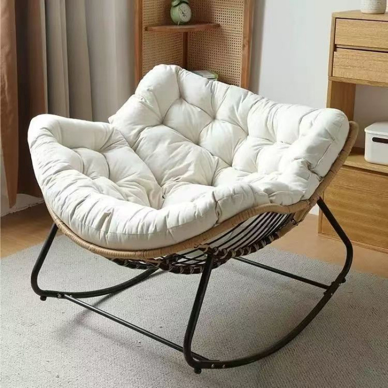 Nido de pájaros silla de mecedora de lujo ligera cuna de la sala de estar nórdica red balcón silla de mecedora de ratana roja silla de mecedora de gran tamaño para adultos