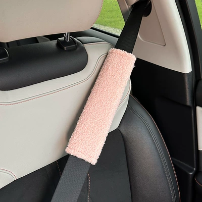 Seat belt shoulder pad Cashmere Kidsren's Car Anti-Strangle Seat - sheppard-pink-shoulder-pads