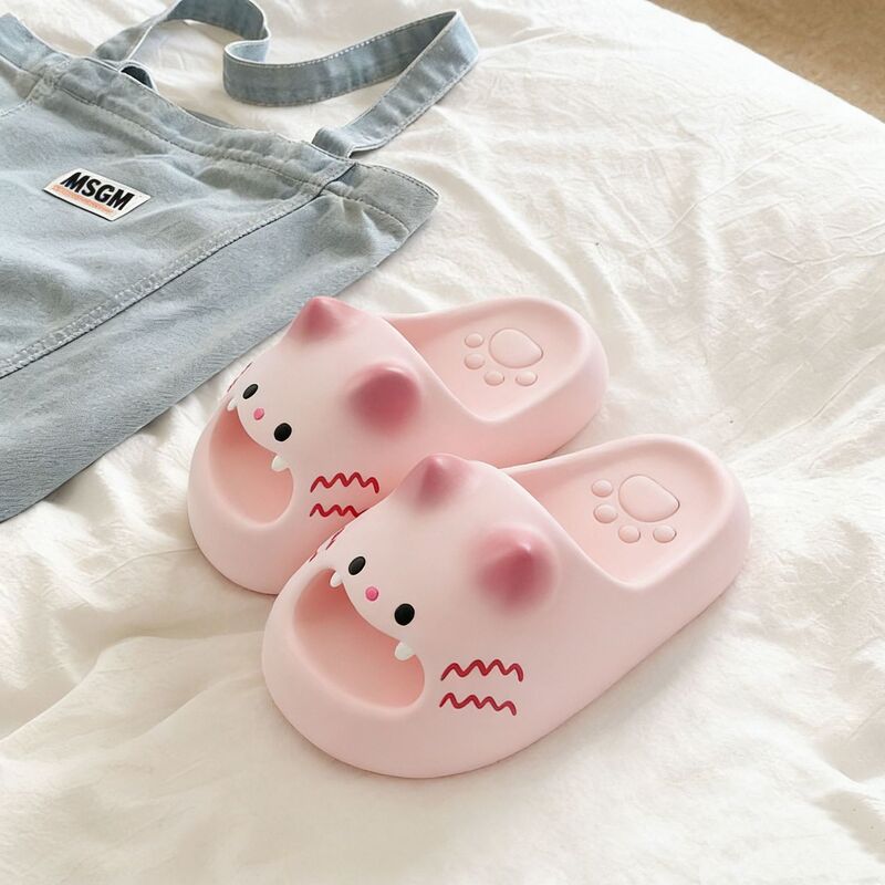 2026 New Summer Style Non-Slip Cat Slippers with Soft Soles, Fashionable Home Indoor and Outdoor Wear, Couple's Slip-On Slippers for Men